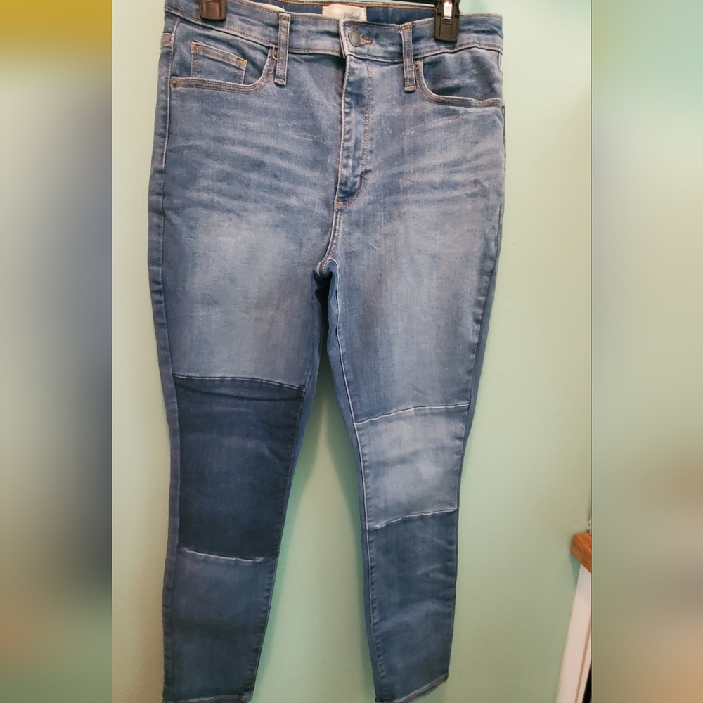 High Rise Patch Jeans